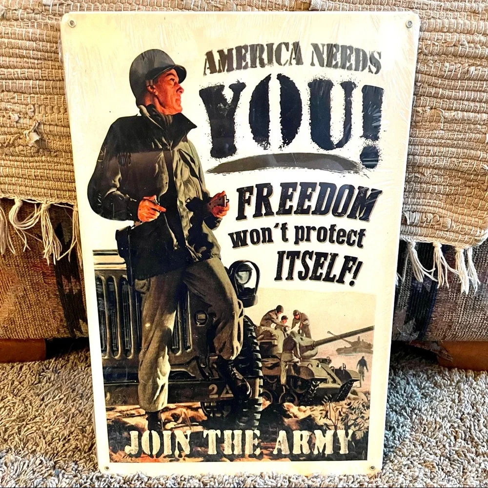 NEW Heavy Duty Steel America Needs You Join The Army Metal Sign